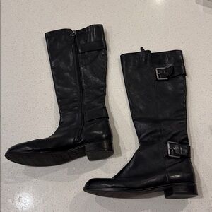 Black leather Via Spiga riding boots. Size 8.5